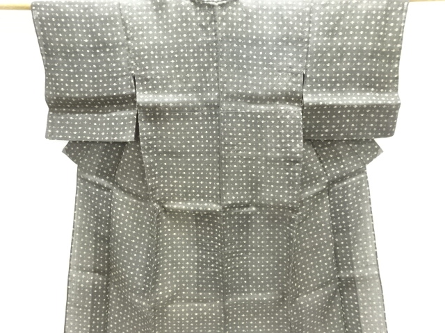 JAPANESE KIMONO / ANTIQUE PURE LINEN KASURI-PATTERNED KIMONO
